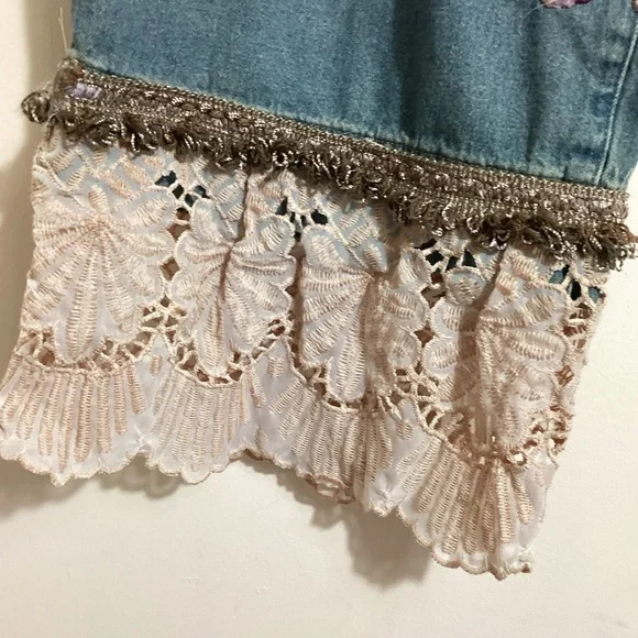Upcycled Patchwork Bloomers One Size S-L Reworked Boho Hippie Frayed OOAK Unique - Picture 13 of 16